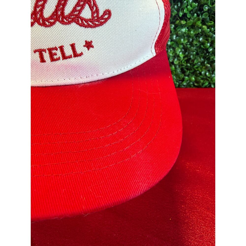 She's From Texas I Can Tell Vibes Hat Company Red White Snapback Ella Langley - Picture 7 of 9